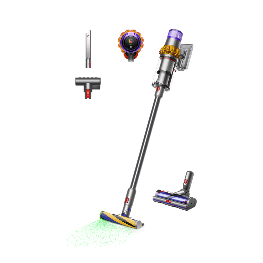 Dyson V15 Detect Absolute — aspirateur balai sans fil jaune et nickel